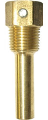 1/2" npt brass thermowell with set screw