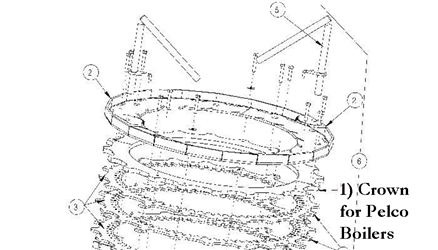 Replacement Crown for Pelco 1520 Biomass & Coal Boilers. The crown is apart of the ash ring assembly for Pelco Boilers.