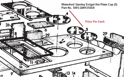 Waterford Stanley Errigal - Replacement Hot Plate Cup (Cleaning Cup)