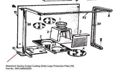 Waterford Stanley Errigal - Replacement Cooktop (Hob) Large Protection Plate