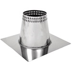 6 inch Ventis Class-A Solid Fuel Chimney Galvalume Vented Roof Flashing Flat