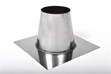 6 inch Ventis Class-A Solid Fuel Chimney Galvalume Non-Vented Roof Flashing Flat
