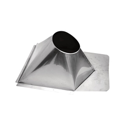 7 inch Ventis Class-A Solid Fuel Chimney Galvalume Flashing-Metal Roof 0/12-6/12 Pitch