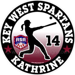 ASA Softball Decals Stickers Clings Magnets