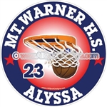 basketball car clings stickers decals & magnets