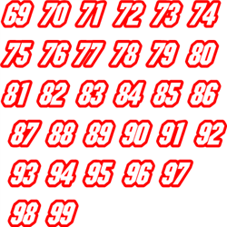 helmet numbers stickers decals