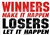 Winners Make It Happen Slogan sport decals magnets