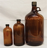 Bottle, Amber Glass, Quart
