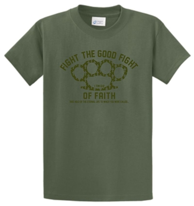 Fight the Good Fight of Faith Brass Knuckles T-Shirt