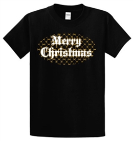 Merry Christmas Believe Christian Youth T-Shirt in Black