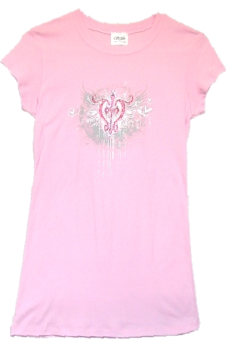 Freedom Rhinestone Cross Ladies Pink Christian Top