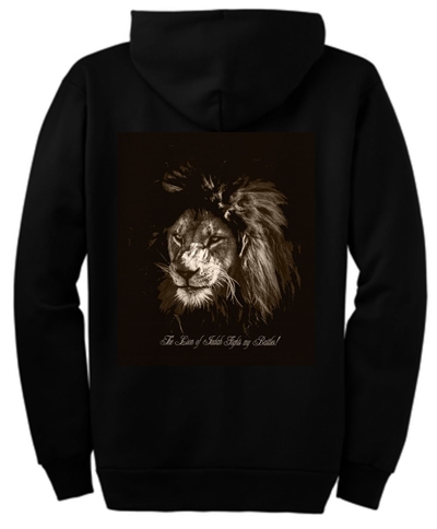 The Lion Of Judah Fights My Battles Men's Zip Hoodie Fleece