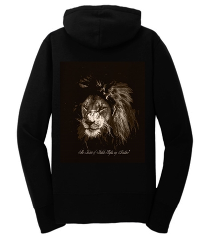 The Lion Of Judah Fights My Battles Women's Zip Hoodie Fleece
