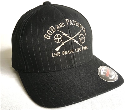 God And Patriots Brave & Free Patriotic Flexfit Hat B-ST