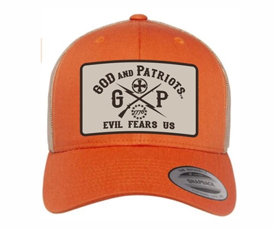 God And Patriots Patriotic YP Classics Trucker Cap Orange khaki