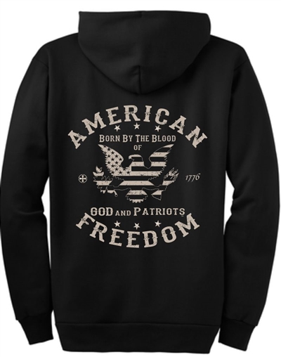 American Freedom Eagle Patriotic Zip Hoodie Sweatshirt