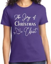 The Joy of Christmas is Christ Womens T-Shirt Purple