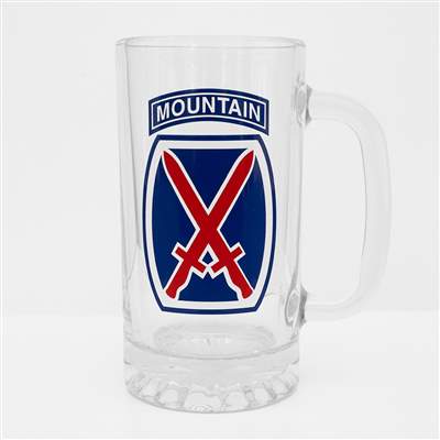 10th Mtn Div Pint Beer Mug with 10th Mountain Logo