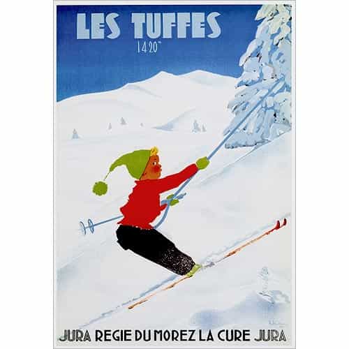 Les Tuffes Skiing Greeting Card