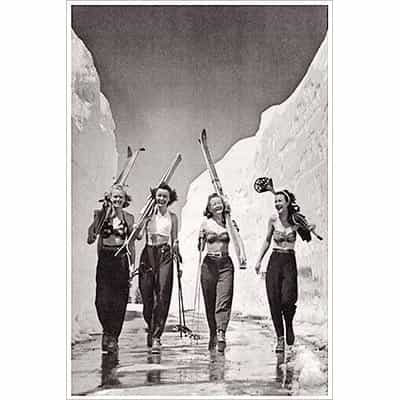 Babes, Sun, Snow and Skiing Vintage Ski Postcard