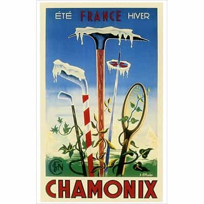 Chamonix Ski, Tennis and Golf Postcard