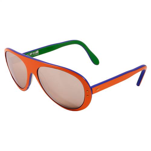 1970's Vintage Cebe Mirrored Orange, Blue and Green Sunglasses