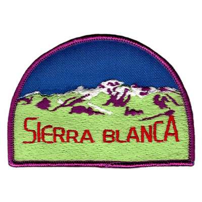 Sierra Blanca New Mexico Vintage 1970s Embroidered Ski Patch, 2 3/4 x 4 inches