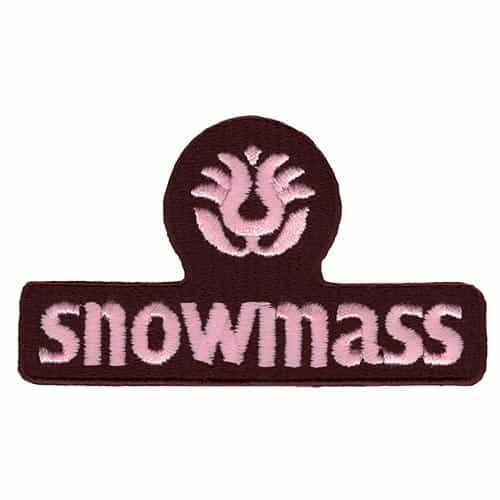 Snowmass Ski Area Pink and Maroon Vintage Patch