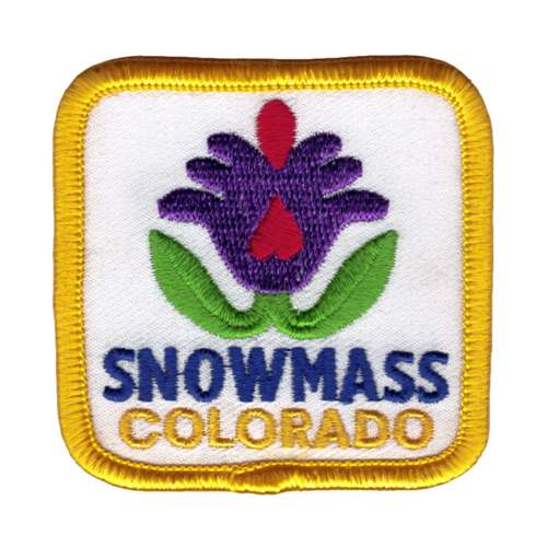Snowmass Square  Logo Embroidered Ski Patch - Size 2 1/4 x 2 1/4