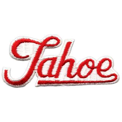 Tahoe, California Vintage 1970s Embroidered Calligraphy Patch, 1 3/4 x 3 3/4 inches