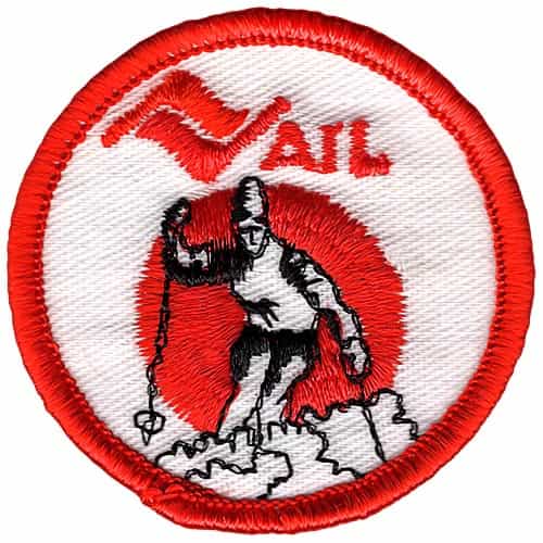 Vail Colorado Vintage Orange Small Round Skier Patch