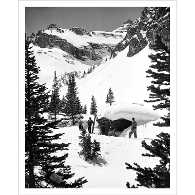 Ashcroft, the remnants of mining a ghost town cabin buried in snow (3 Sizes).