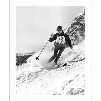 Vintage photo of Olympian Andy Lawrence in Cortina Italy 1956 (Black & White or Sepia, 2 Sizes: 8 x 10 and 11 x 14 inches)