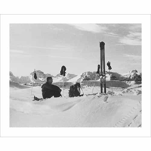 Vintage photo of 1940's Ski Touring the Canadian Rockies (Black & White or Sepia, 2 Sizes: 8 x 10 and 11 x 14 inches)