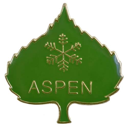 Aspen Leaf Classic Vintage Ski Pin,  Size 3/4 x 3/4 Inches