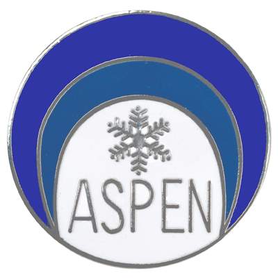Aspen with Snowflake Vintage Pin,  Size 1 x 1 inches