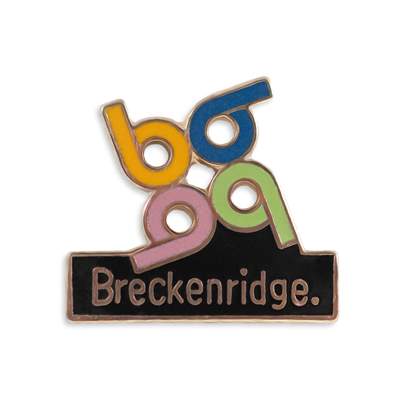 Breckenridge Retro 1970s Ski Pin, 3/4 x 3/4 inches