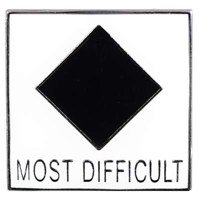 'Most Difficult' Vintage Ski Pin, 3/4 x 3/4 Inches