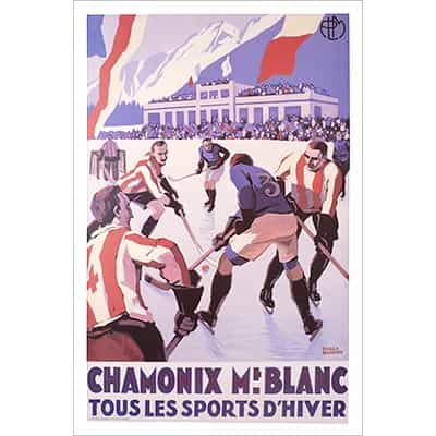 Chamonix 1924 Winter Olympics Hockey Poster