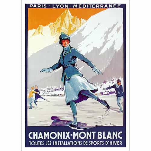 Chamonix Poster - Ice Skater
