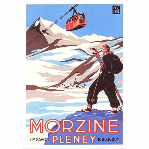 Morzine Pleney with Gondola Ski Poster