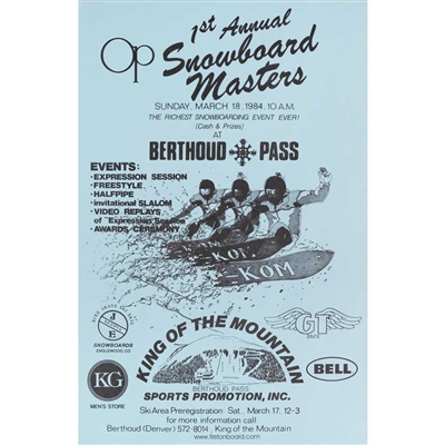 1st Annual Op Snowboard Masters Original 1984 Poster, 11 x 17 inches