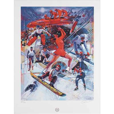 'Winter Games' by Charly Palmer Numbered & Signed Poster, 16 x 22 inches