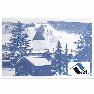 1960s Original Vintage Poster of Vails Covered Bridge