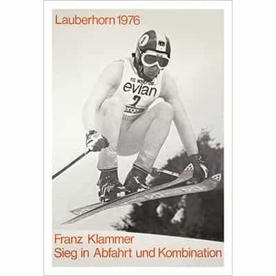 Franz Klammer Lauberhorn World Cup Ski Race 1976 Vintage Ski Poster