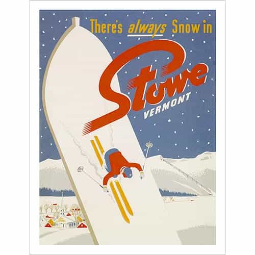 Stowe Vermont Ski Poster