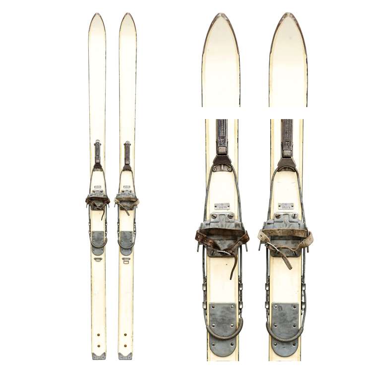 1950s Swiss Army Vintage Military Skis, 183 cm