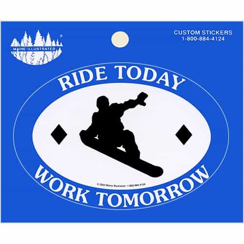 Ride Today Sticker Snowboard Blue