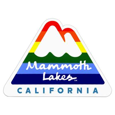 Mammoth Lakes, California Ski Town Sticker for Skis, Snowboards and Helmets