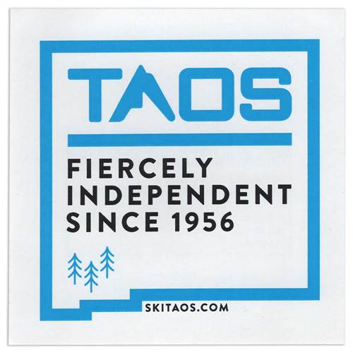 Taos - Fiercely Independent Ski Helmet Sticker